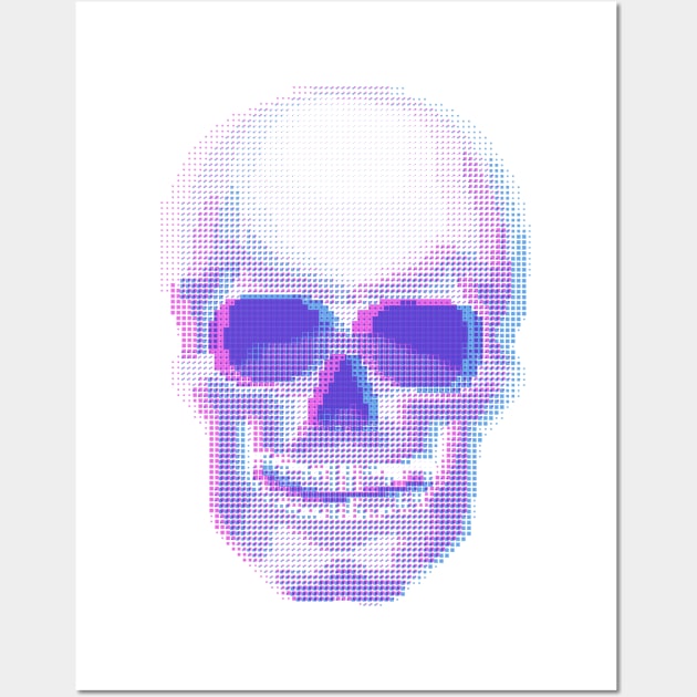Skull Anaglyph effect vector halftone print Wall Art by Agor2012